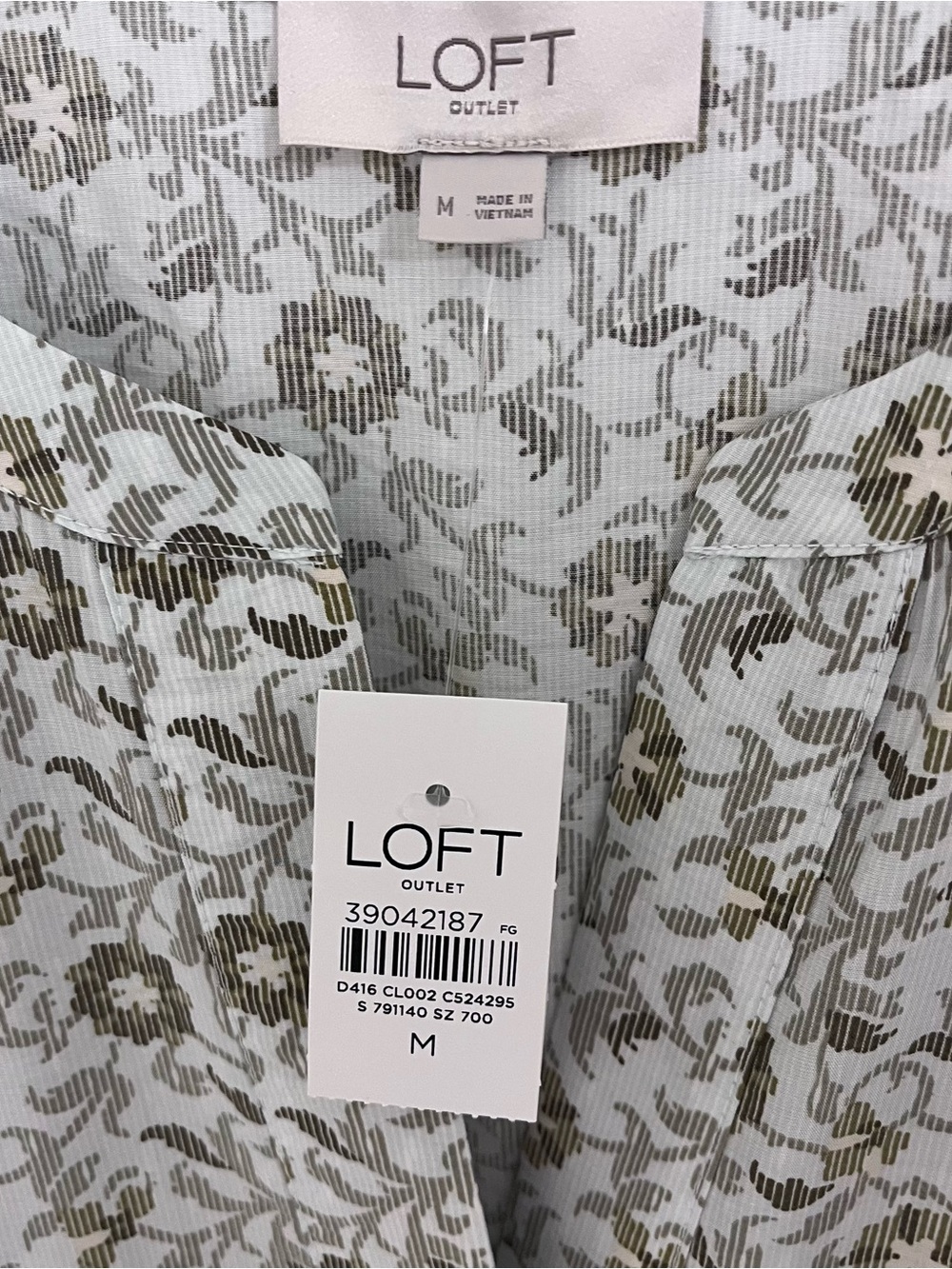 Loft Outlet Midi Shirt Dress with  Floral Olive print Size M - Picture 5 of 7